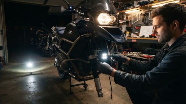 Comment installer des feux auxiliaires pour améliorer la visibilité nocturne sur une moto?